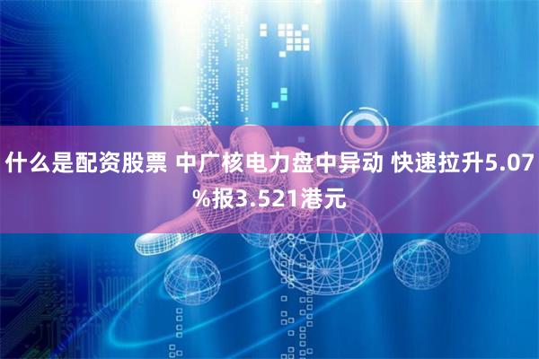 什么是配资股票 中广核电力盘中异动 快速拉升5.07%报3.521港元